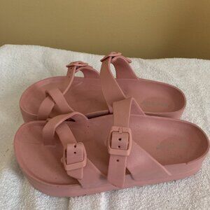 Rose colored sandals